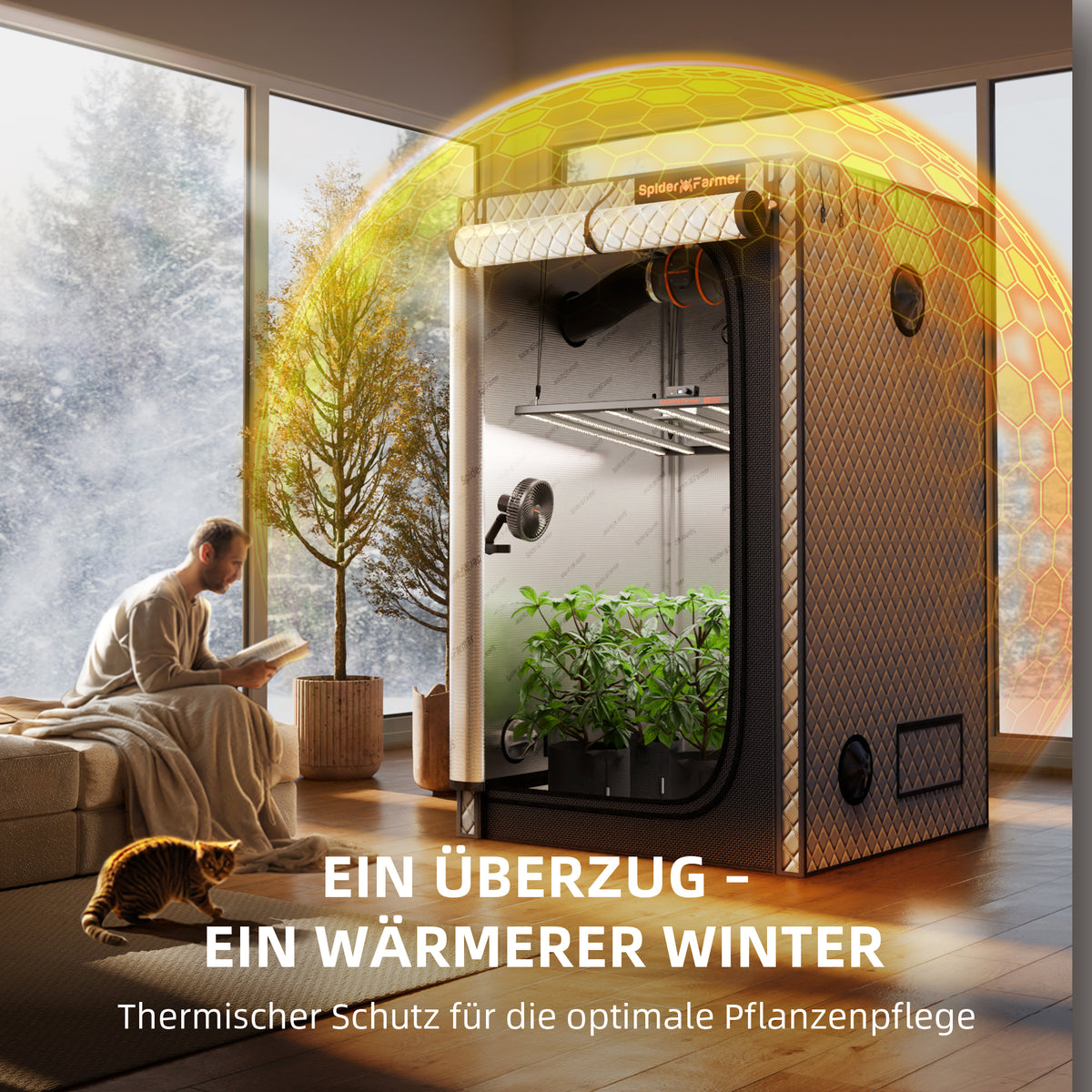 
                  
                    Spider Farmer 120x120cm Grow Tent Insulation Cover for Winter – Thermal Liner with Insulation Layer, Observation Window and Ventilation Holes, Optimized for Heat Retention and Energy Efficiency
                  
                