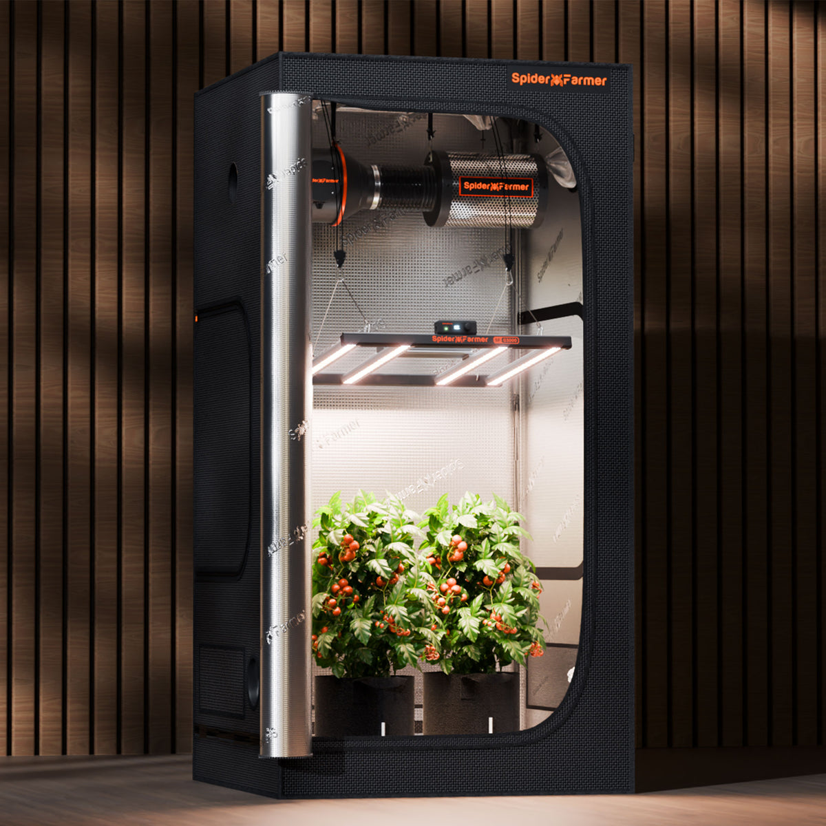 
                  
                    Spider Farmer® 90x90x180cm Complete Grow Tent Kit丨G3000 WiFi & Bluetooth App-Controlled LED Grow Light丨6” Clip Fan丨4” Ventilation System with Speed Controller
                  
                