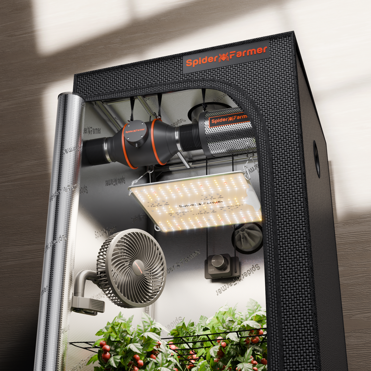 
                  
                    2024 Spider Farmer® 60x60x140 cm Komplettes Grow Box-Set丨SF1000D 100W Samsung 301B Vollspektrum-LED丨6” Clip-Ventilator丨4” Grow Ventilator-System mit Drehknopfsteuerung
                  
                