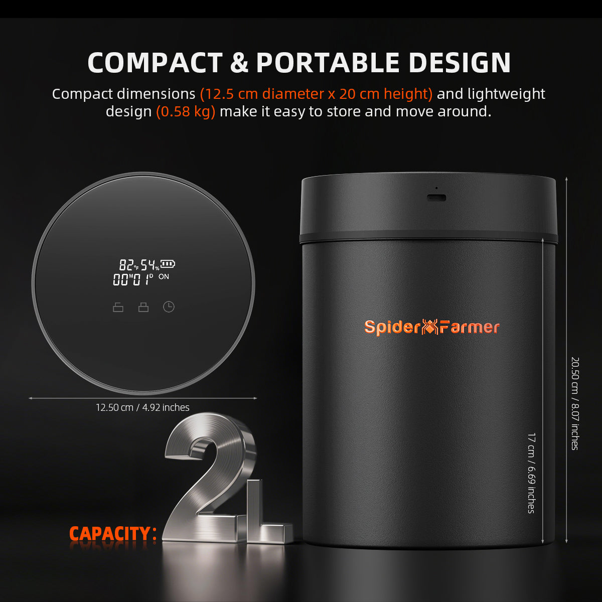 
                  
                    Spider Farmer®2L Auto-Cure Smart Jar | Portable Vacuum Seal Curing Jar with Smart Lid | 4 Pcs 2-Way 62% Humidity Packs | Wide Mouth and Flat Bottom | Curing and Fresh Storage for Coffee, Herb, Mushrooms,Spices, Flower,Foods
                  
                