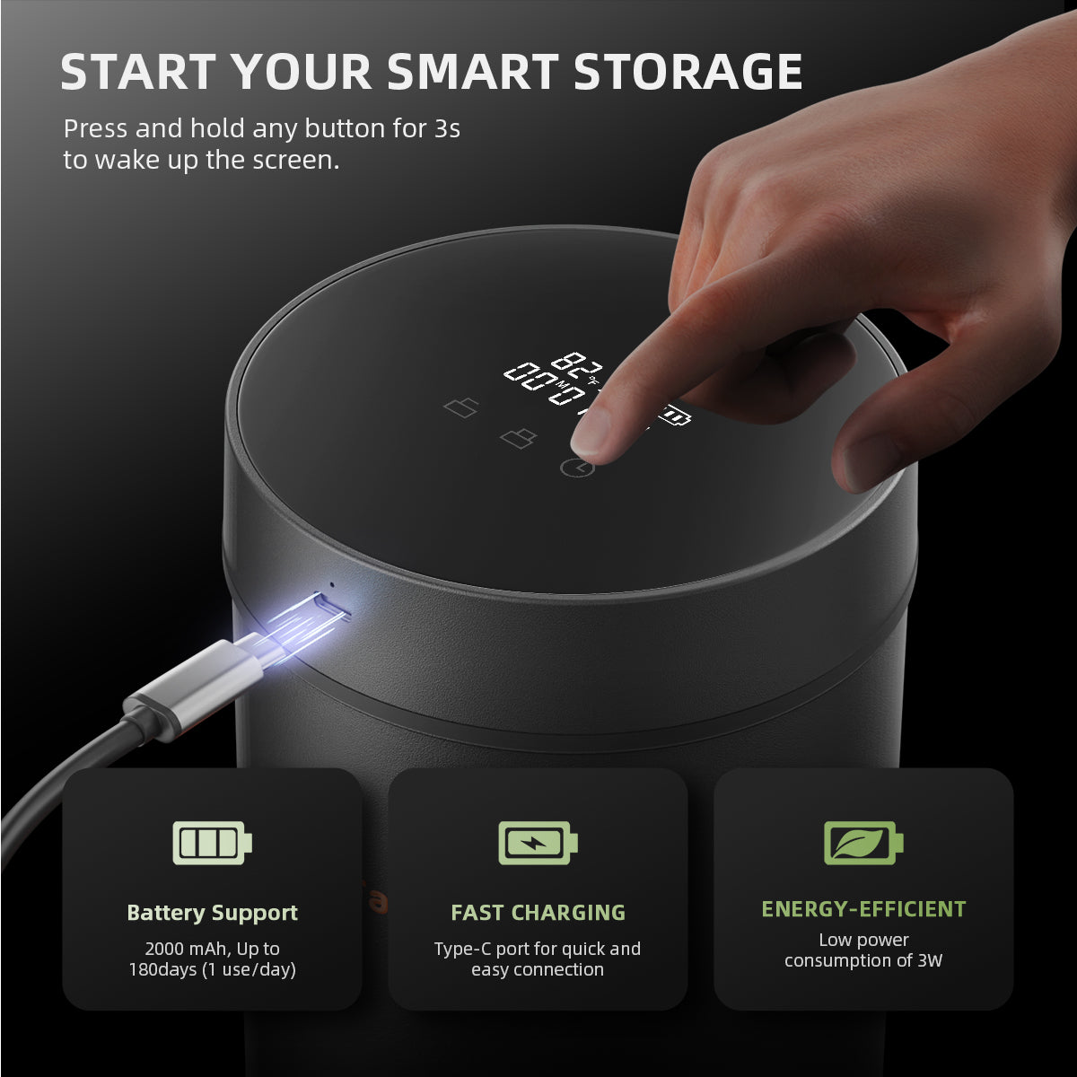 
                  
                    Spider Farmer®2L Auto-Cure Smart Jar | Portable Vacuum Seal Curing Jar with Smart Lid | 4 Pcs 2-Way 62% Humidity Packs | Wide Mouth and Flat Bottom | Curing and Fresh Storage for Coffee, Herb, Mushrooms,Spices, Flower,Foods
                  
                