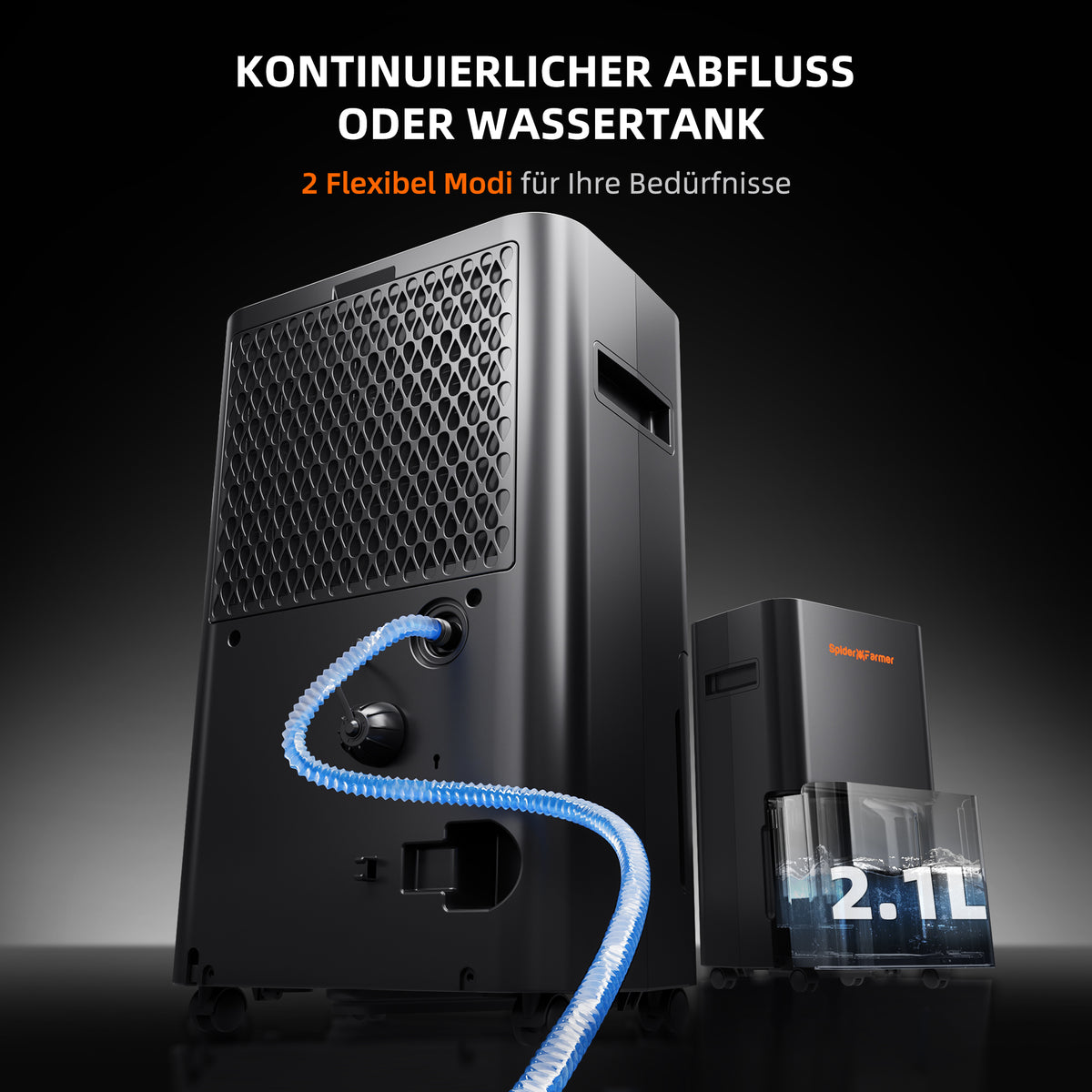 
                  
                    Spider Farmer® 32-Pint Dehumidifier | Luftentfeuchter | Déshumidificateur – Smart APP Control with RJ12 Cable & Drain Hose / mit Ablaufschlauch / avec tuyau de vidange,Ideal for Grow Tent & Grow Room
                  
                