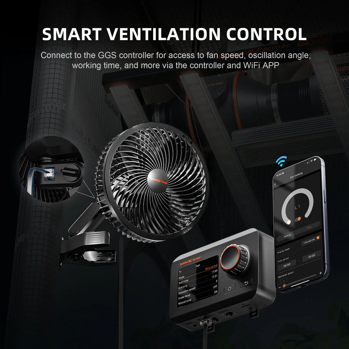 
                  
                    Spider Farmer® 90x90cm Complete Grow Tent Kit丨G3000 WiFi & Bluetooth App-Controlled LED Grow Light丨6” Clip Fan丨4” Ventilation System with GGS Controller
                  
                
