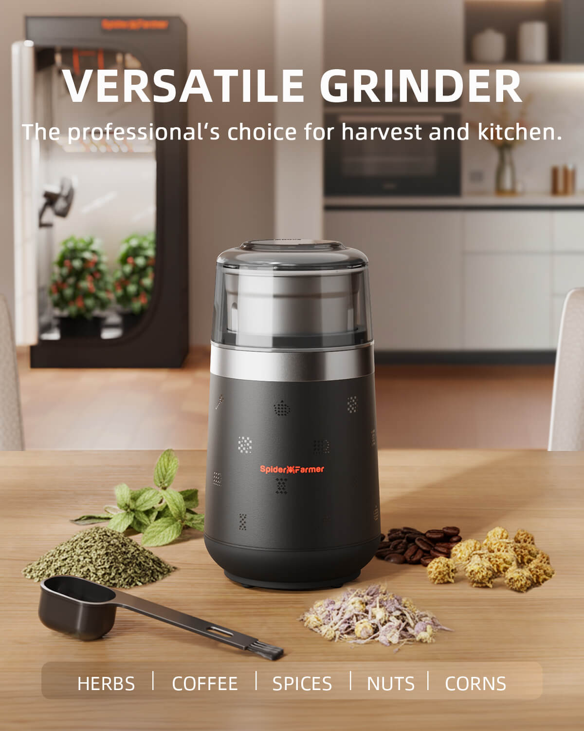 
                  
                    Spider Farmer Electric Herb & Spice Grinder with Removable Stainless Steel Bowl
                  
                