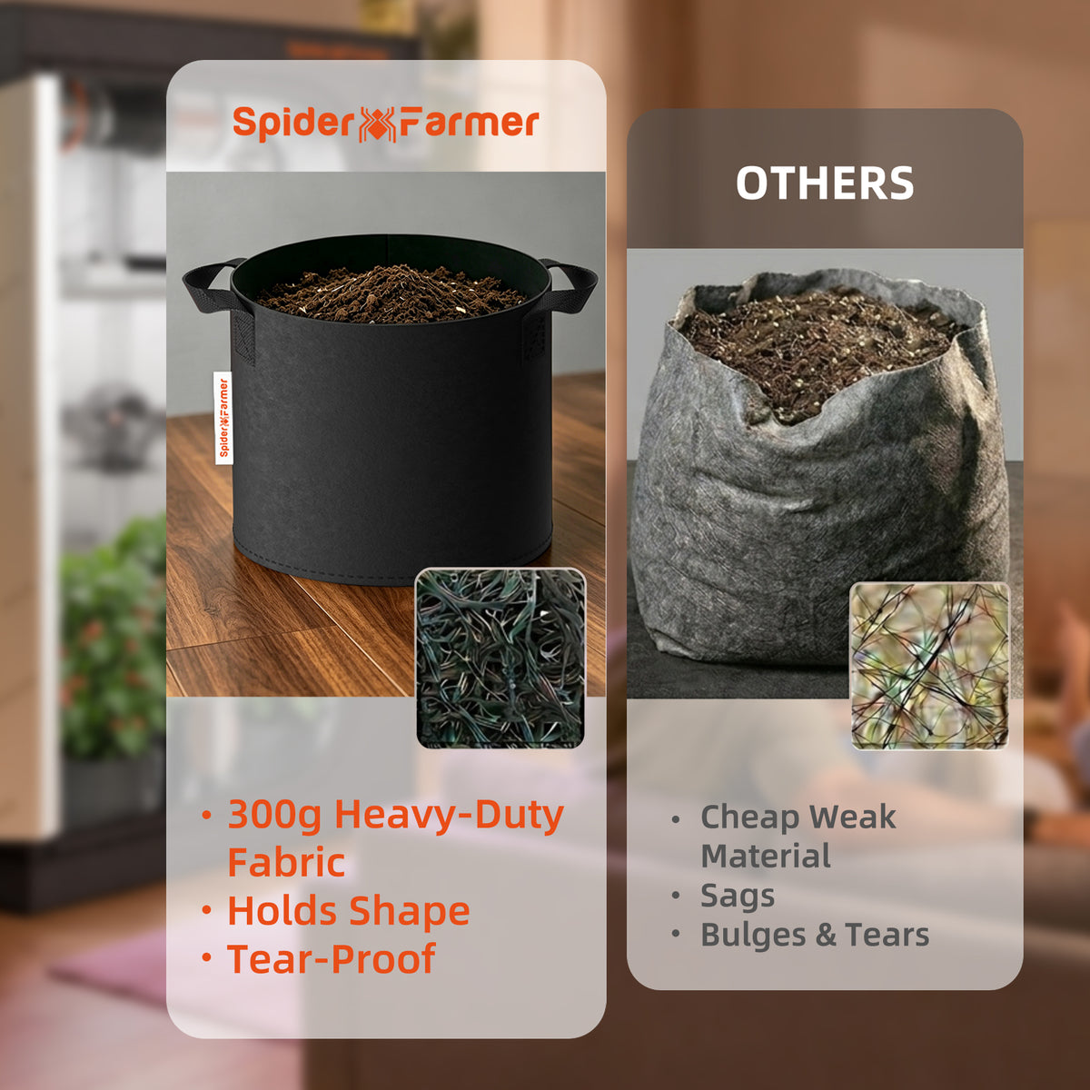 
                  
                    5-Pack 20L Fabric Grow Bags – Breathable & Reusable Plant Pots for Tomatoes & Herbs（ Pflanzsäcke mit Griffe aus Filzstoff Pflanze Grow Bag für Tomaten, Gemüse, – 5 Gallonen）
                  
                