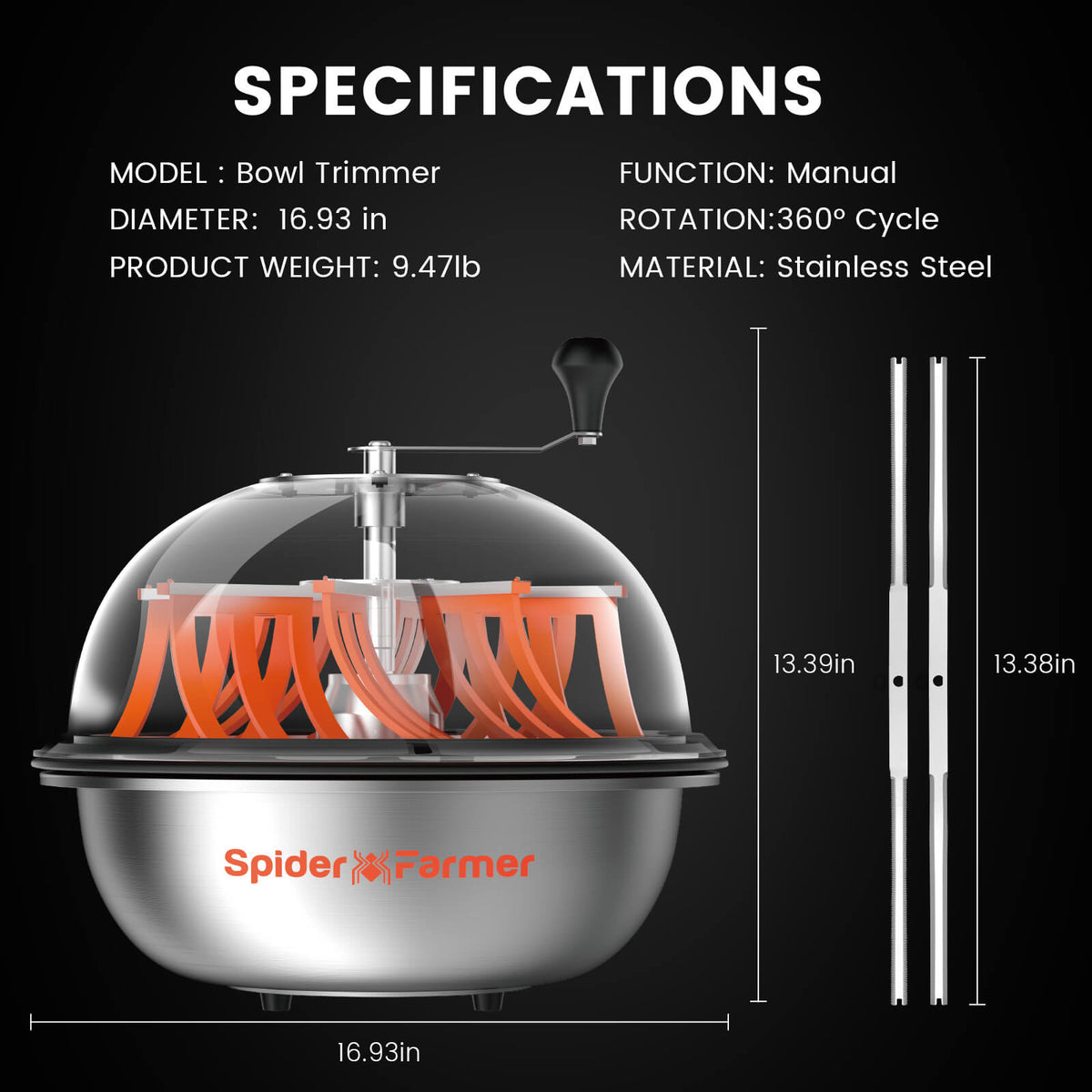 
                  
                    Spider Farmer 16 inch (Ø 40 cm) Bud Leaf Bowl Trimmer
                  
                