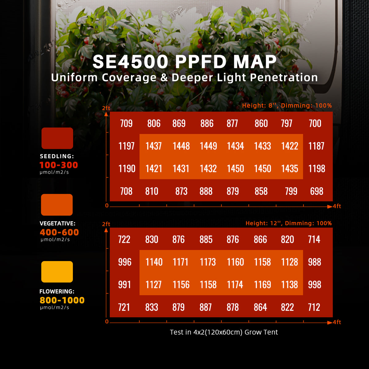 
                  
                    Spider Farmer 70x140x200cm Complete Grow Tent Kit I SE4500 320W Led Grow Lampe I 4” Inline Fan with GGS Controller
                  
                