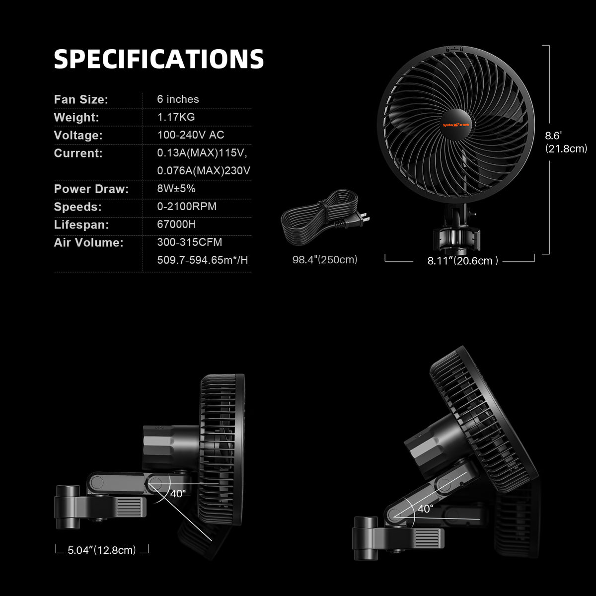 
                  
                    Spider Farmer® Automatisiertes Growbox-Komplettset – 150×150×200 cm für 9 Pflanzen | G8600 800W Vollspektrum-LED-Pflanzenlampe | 6″ Clip-Ventilator | 6″ Belüftungssystem mit GGS-Klimacontroller
                  
                