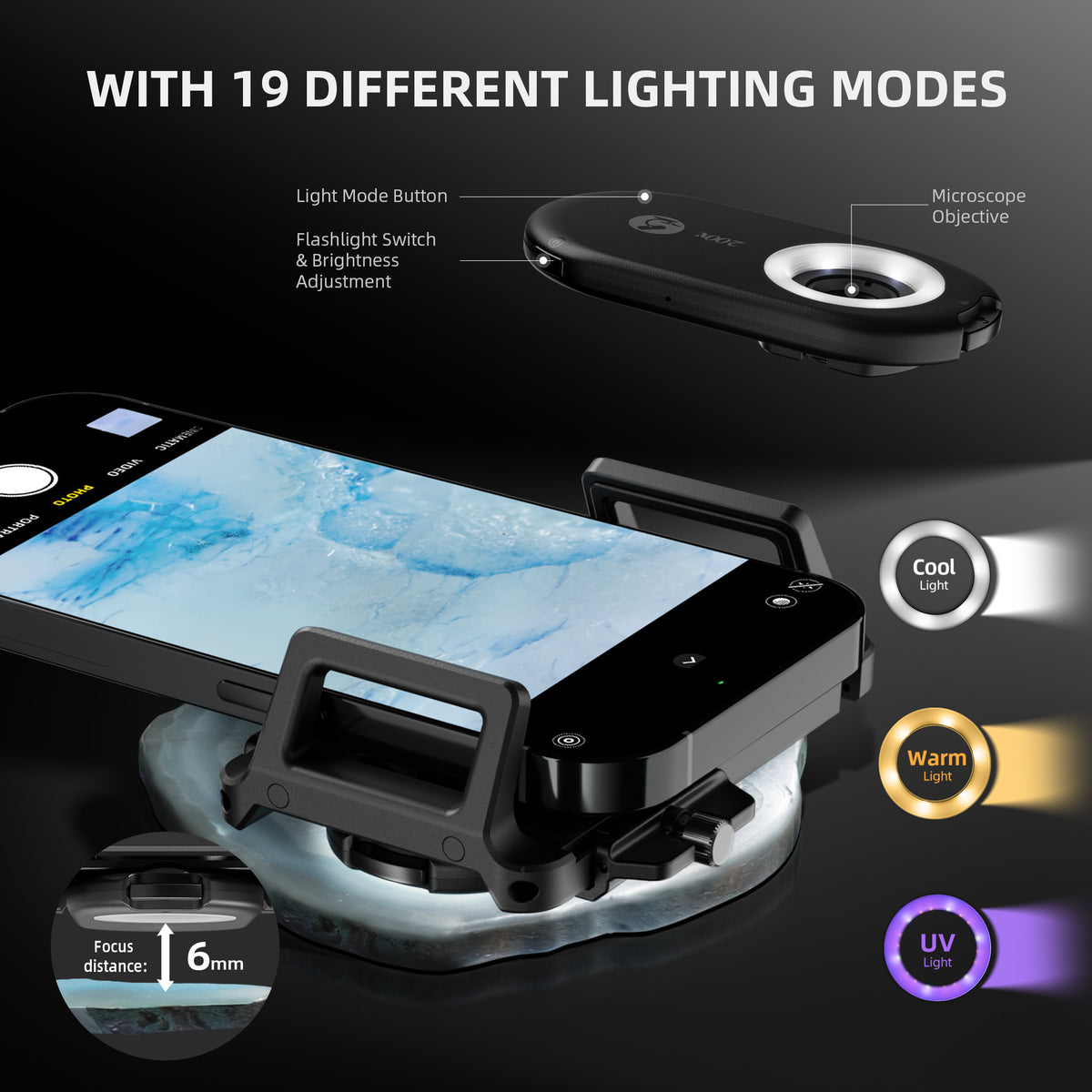 
                  
                    2026 Spider Farmer 200X Microscope | Mikroskop Magnifier | lupe – SmartPhone Lens with LED & UV, Nano Zoom, CPL, Clip-On for iPhone & Android
                  
                