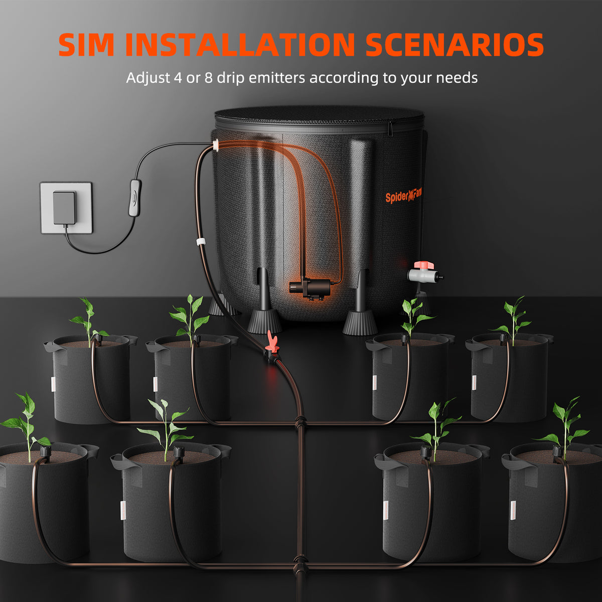 
                  
                    Spider Farmer Automatic Drip Irrigation System for Plants Water Pump with 8 Drip Emitters
                  
                