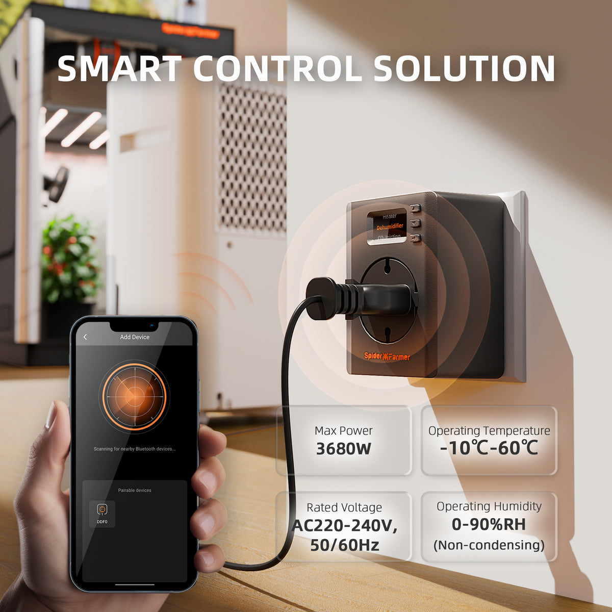 
                  
                    Spider Farmer S-Station | Wi-Fi & Bluetooth Timer, Smart Plug Controller 3680W 16A for Indoor Growing, Supports Temperature & Humidity Sensor-Based Automation, for Digital Devices Connection and Smart Control via Spider Farmer APP
                  
                