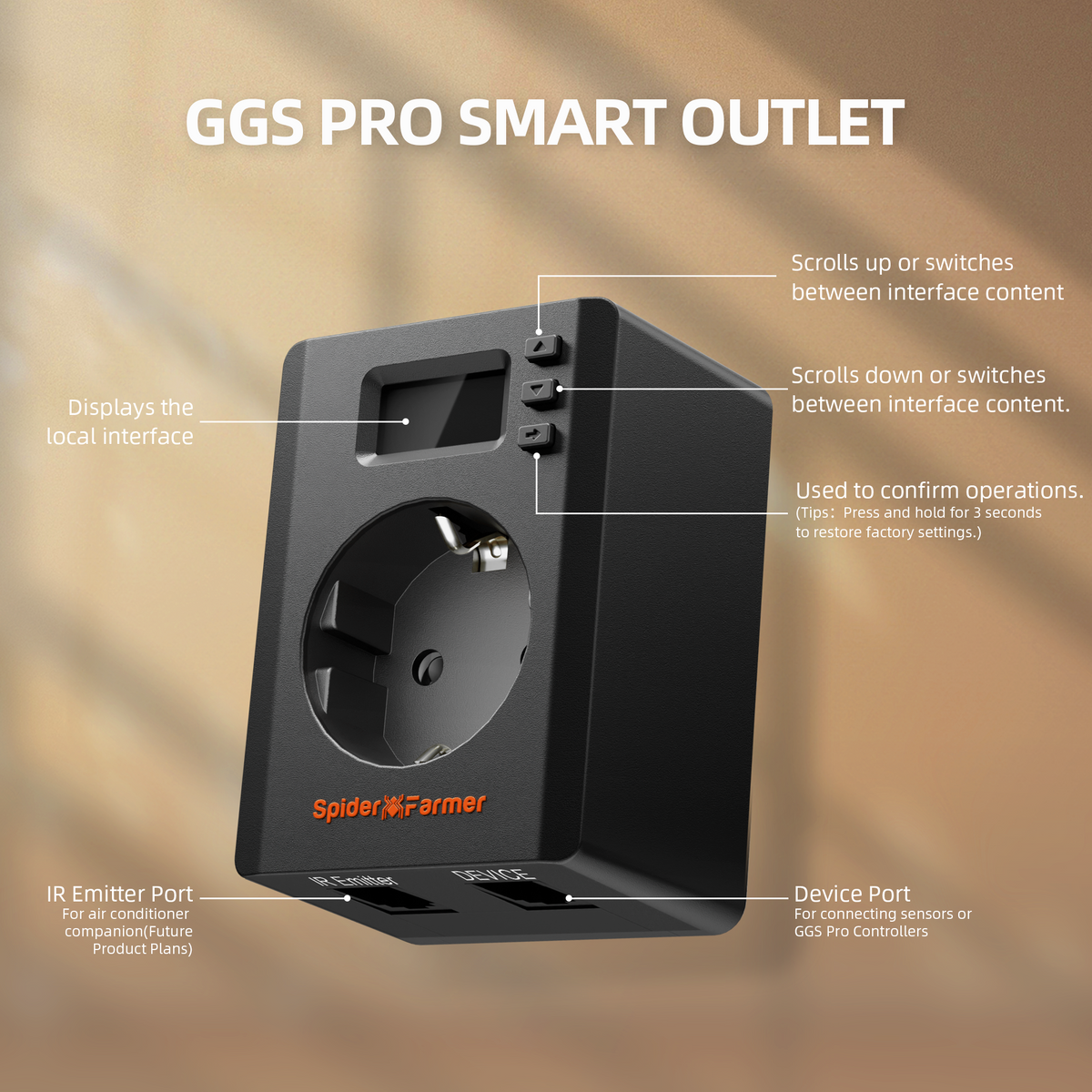 
                  
                    Spider Farmer S-Station | Wi-Fi & Bluetooth Timer, Smart Plug Controller 3680W 16A for Indoor Growing, Supports Temperature & Humidity Sensor-Based Automation, for Digital Devices Connection and Smart Control via Spider Farmer APP
                  
                