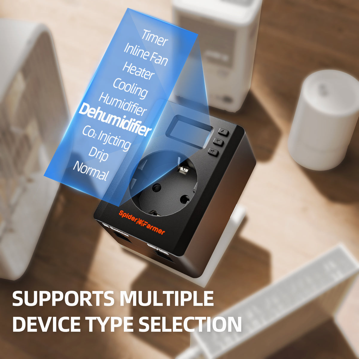 
                  
                    Spider Farmer S-Station | Wi-Fi & Bluetooth Timer, Smart Plug Controller 3680W 16A for Indoor Growing, Supports Temperature & Humidity Sensor-Based Automation, for Digital Devices Connection and Smart Control via Spider Farmer APP
                  
                