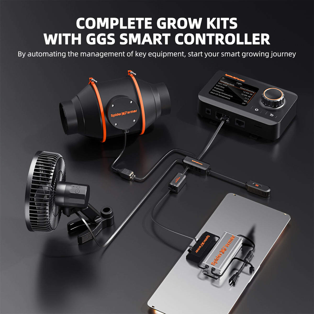 
                  
                    Spider Farmer® 120x60x180cm Complete Grow Tent Kit丨SF2000 301H EVO Full Spectrum LED Grow Light丨6” Clip Fan丨4” Ventilation System with Smart APP GGS Controller
                  
                
