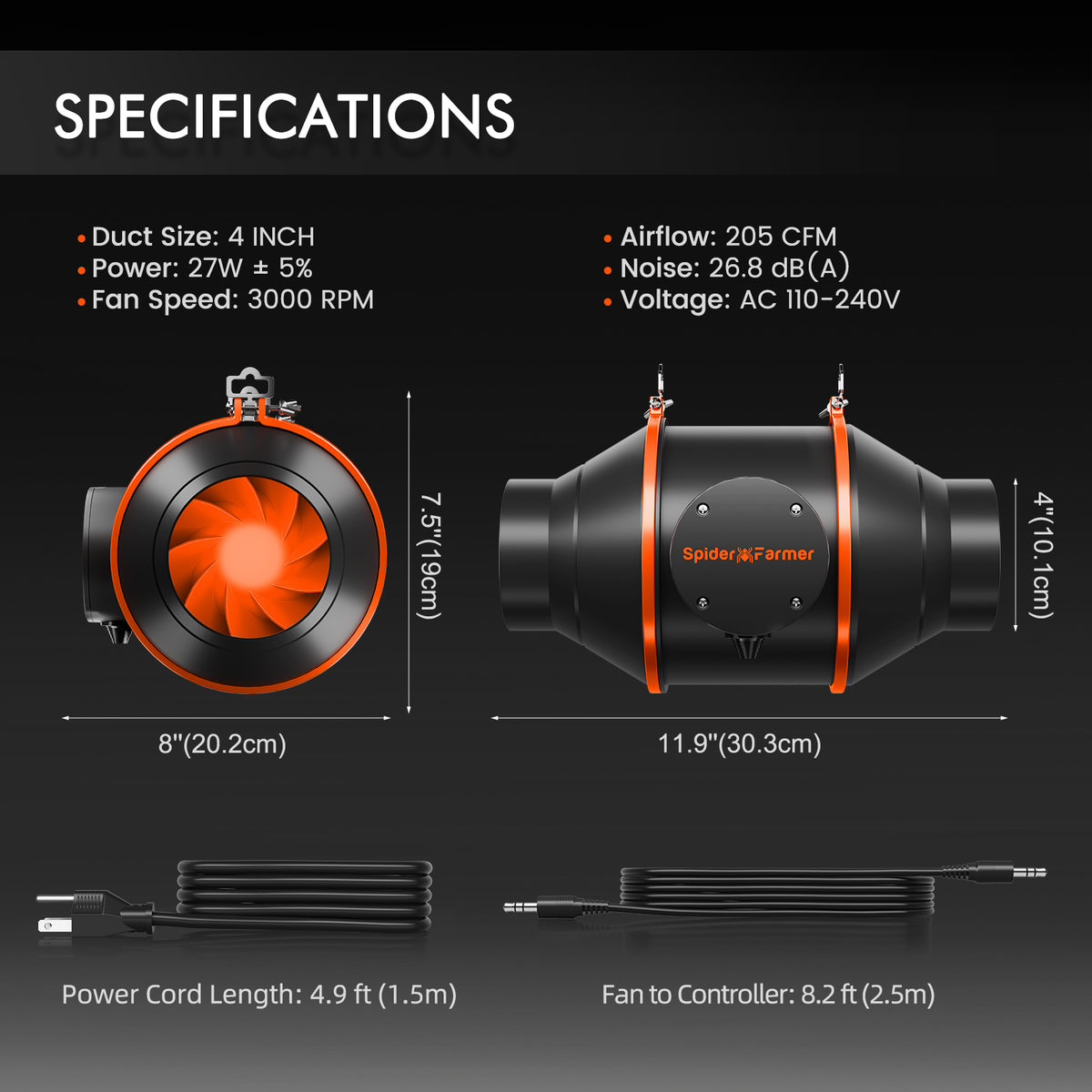 
                  
                    Spider Farmer® 90x90x180cm Complete Grow Tent Kit丨G3000 WiFi & Bluetooth App-Controlled LED Grow Light丨6” Clip Fan丨4” Ventilation System with Speed Controller
                  
                
