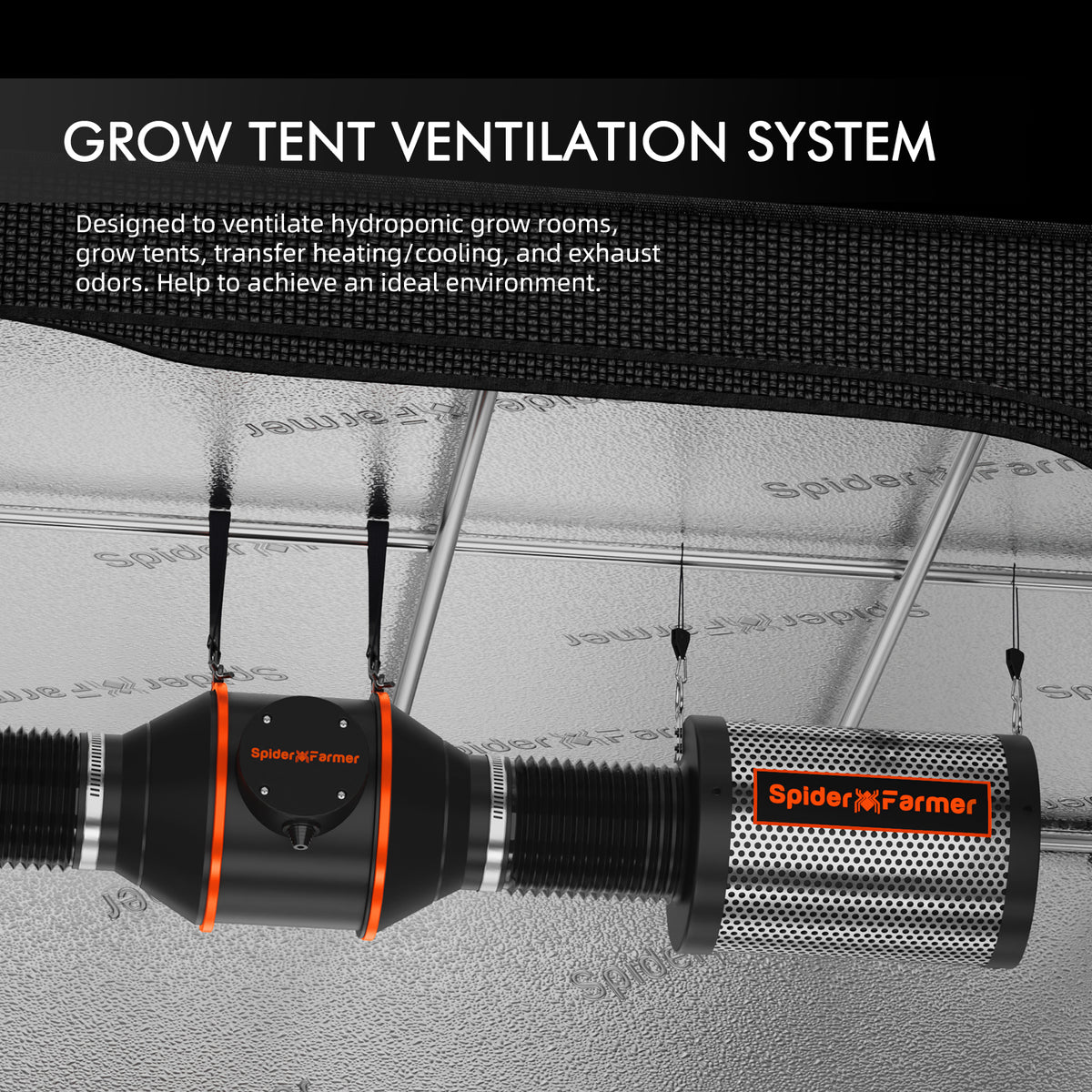 
                  
                    Spider Farmer® 120x60x180cm Complete Grow Tent Kit丨SF2000 301H EVO Full Spectrum LED Grow Light丨2025 6” Clip Fan丨4” Ventilation System with Speed Controller
                  
                
