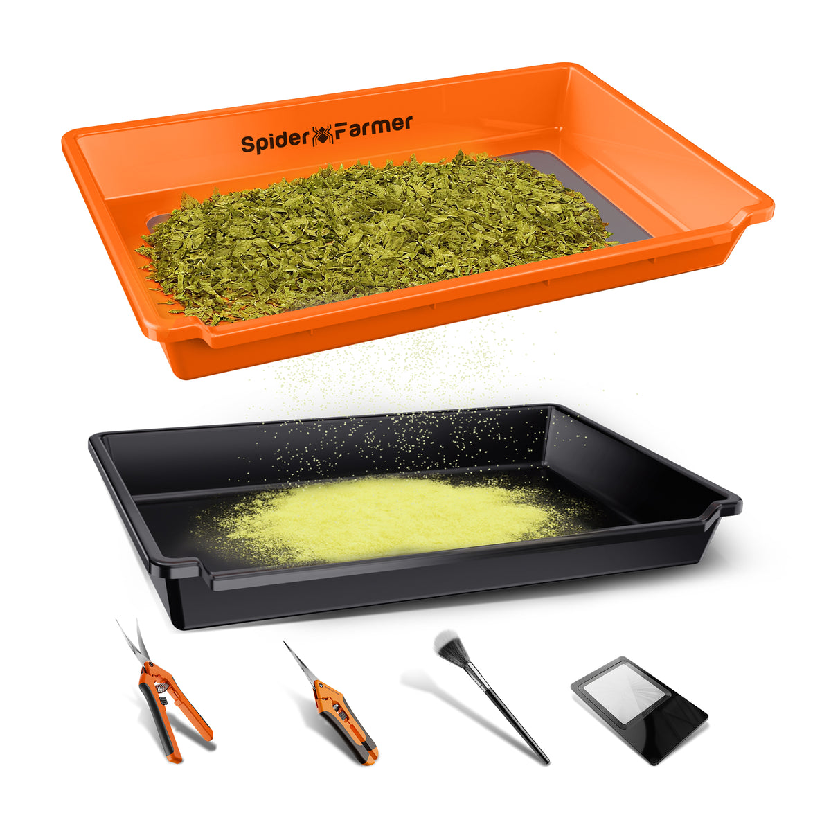 
                  
                    Spider Farmer 2-In-1 Herb Trim Tray 150 Micron 100 Mesh Screen for Pollen & Herb | 2 Pruning Shears | Card Magnifier | Grow Harvest Accessories | Use-Friendly Ergonomic Design
                  
                