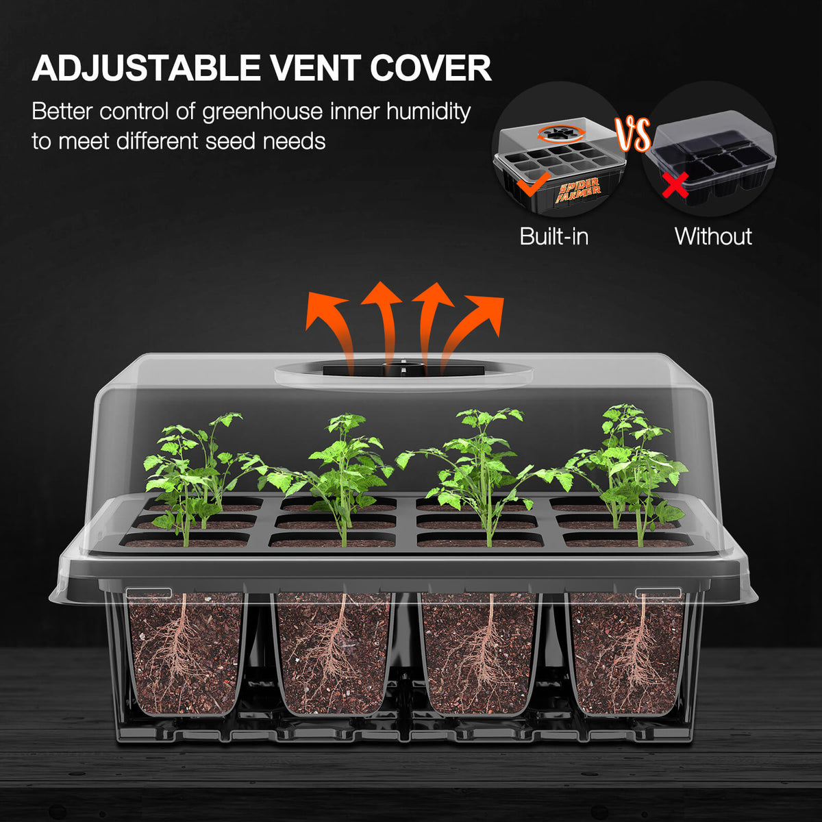 
                  
                    4-Pack Seed Starter Trays with Dome – Germination Kit for Seedlings, Herbs, Vegetables, and Mushrooms
                  
                