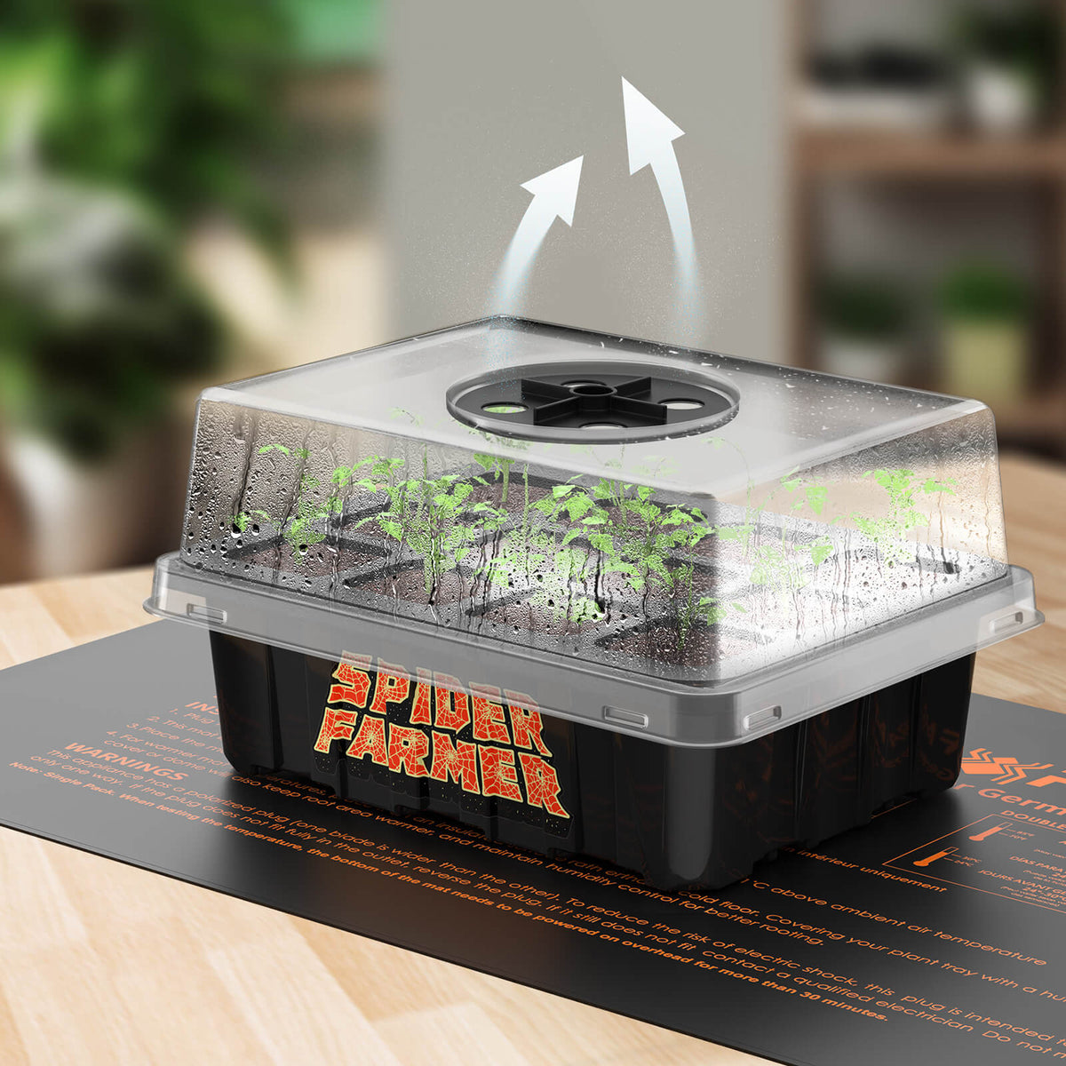 
                  
                    4-Pack Seed Starter Trays with Dome – Germination Kit for Seedlings, Herbs, Vegetables, and Mushrooms
                  
                