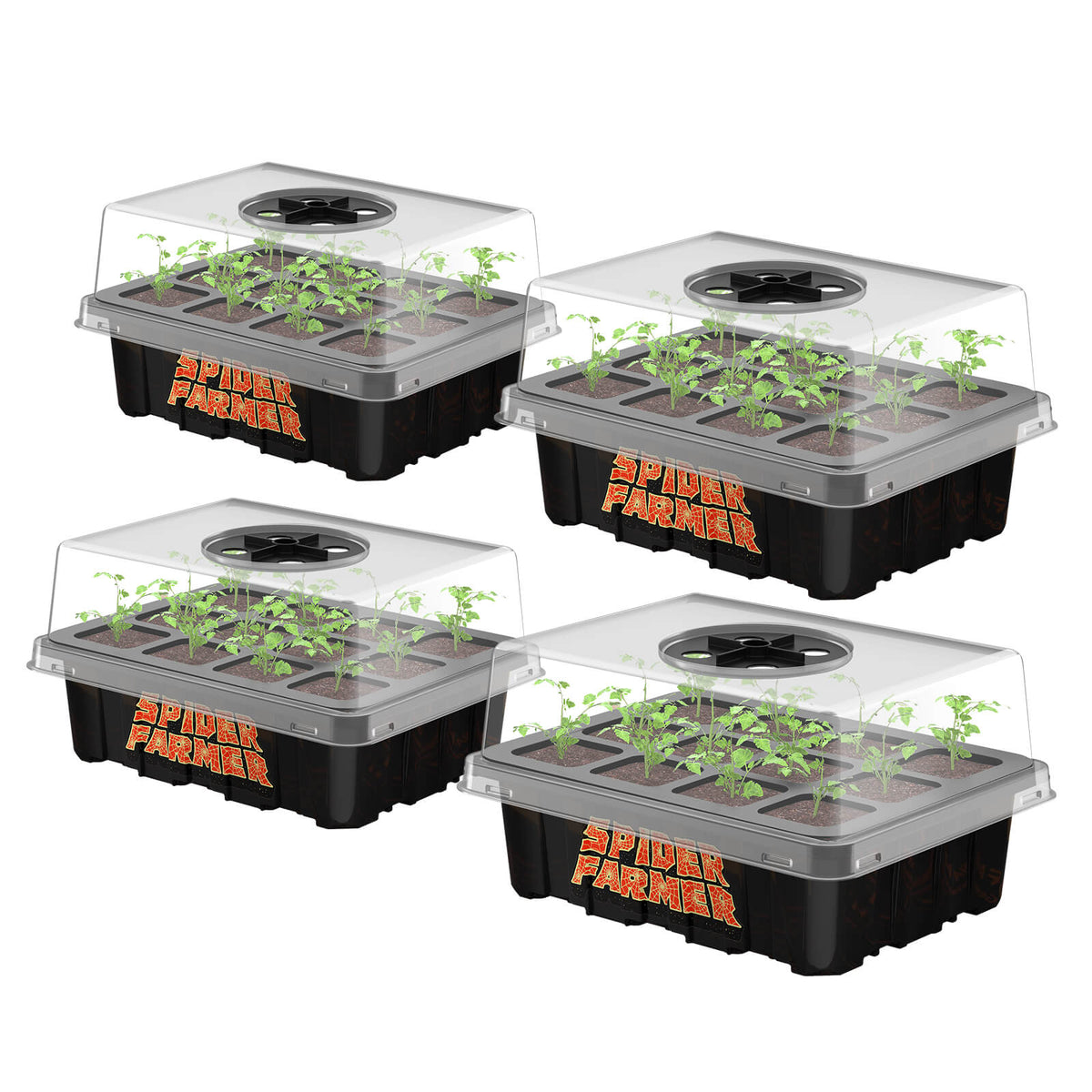 
                  
                    4-Pack Seed Starter Trays with Dome – Germination Kit for Seedlings, Herbs, Vegetables, and Mushrooms
                  
                