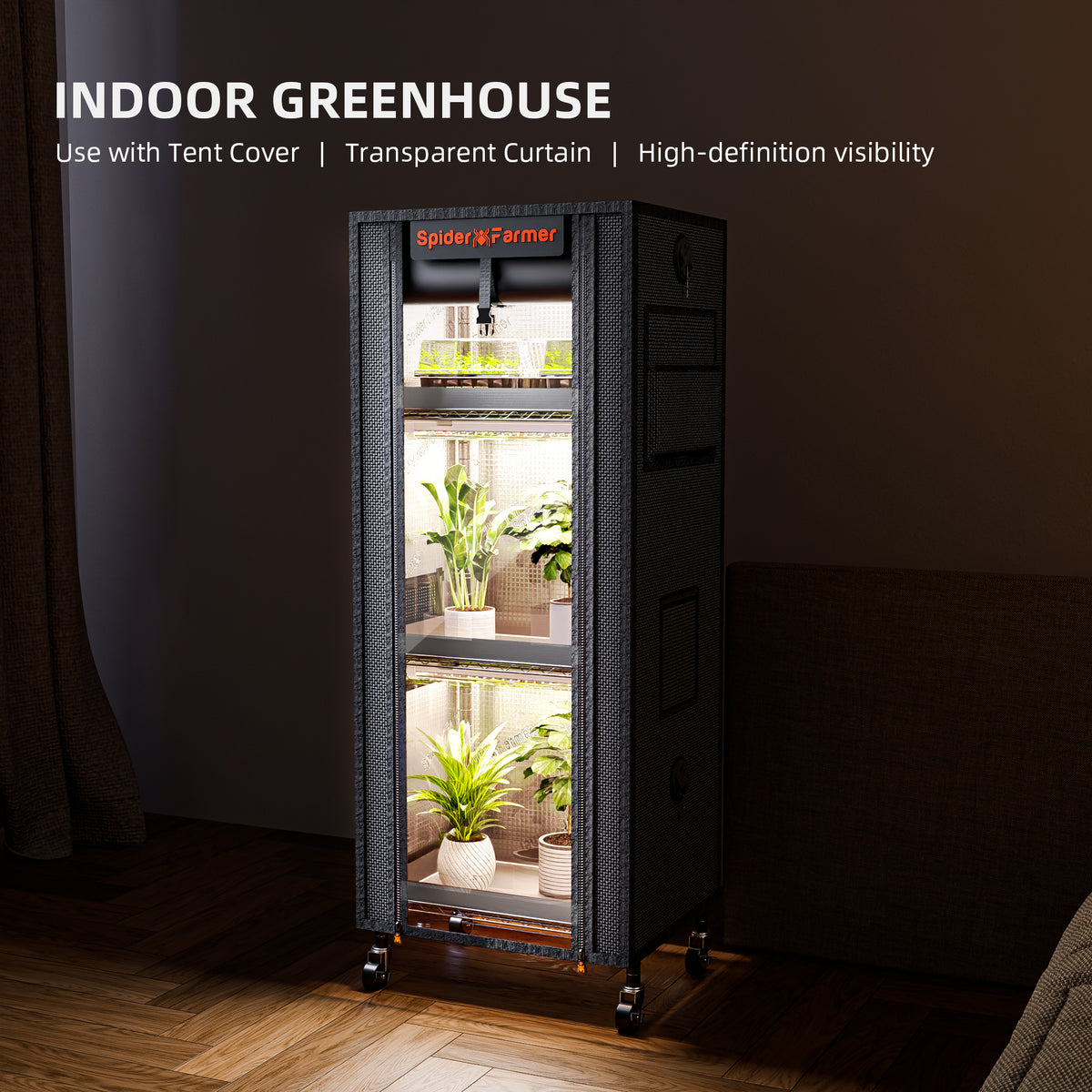 
                  
                    Spider Farmer 4 Tier Plant Stand With Grow Lights 54W , Plant Shelf with 1680D Grow Tent for Clone Seedling Indoor Plant, Greenhouse
                  
                