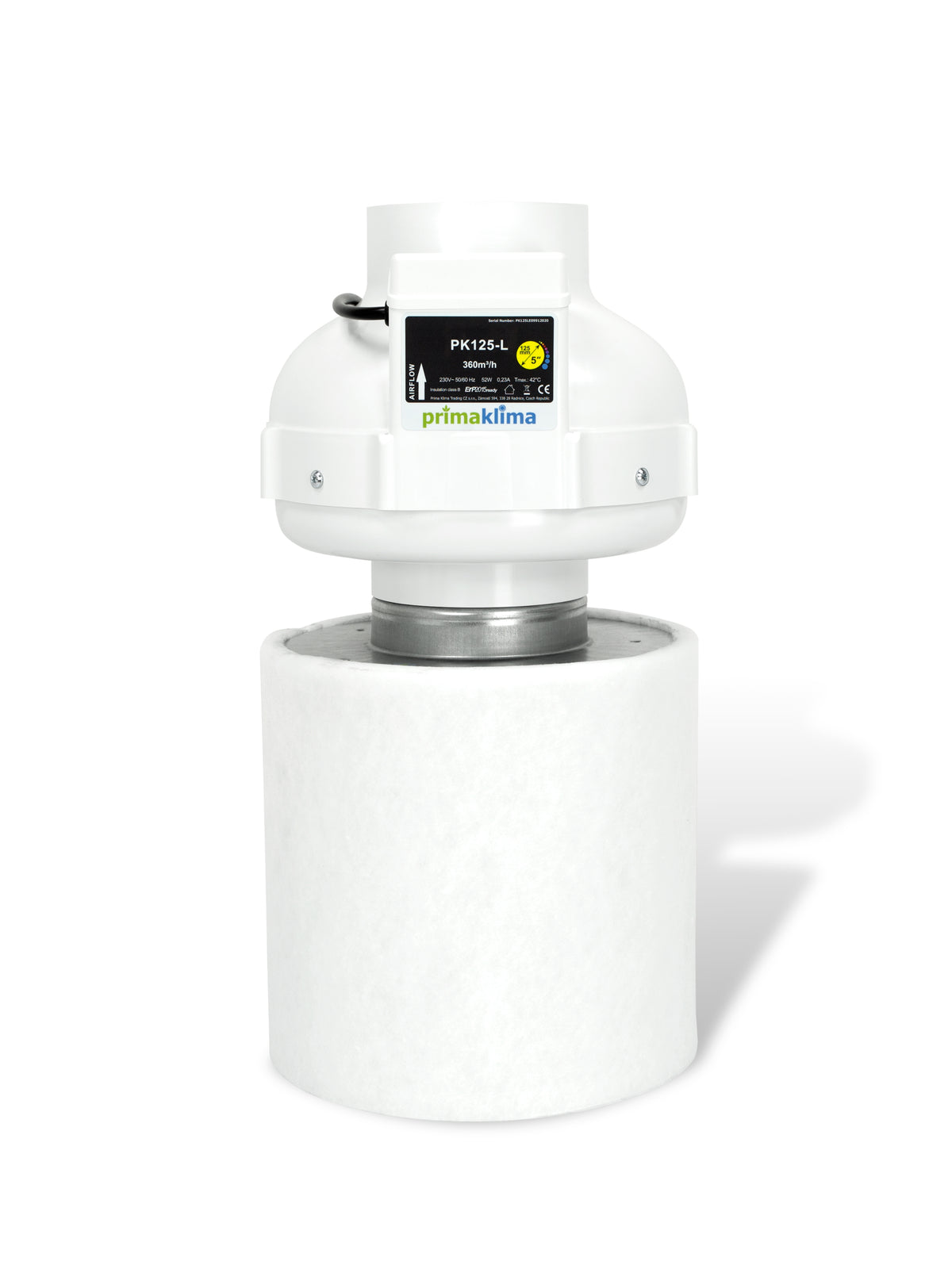 Prima Klima I Speed Ventilator +  Filter Set 360m3/h