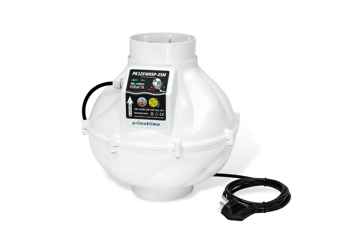 Prima Klima EC Whisperblower 0-100% Dimmable 450m³/h 125mm ESM