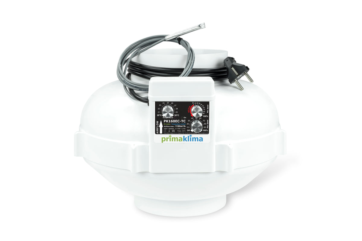Prima Klima EC Ventilator 160mm 1180m³/h Temp./ Speed Controlled