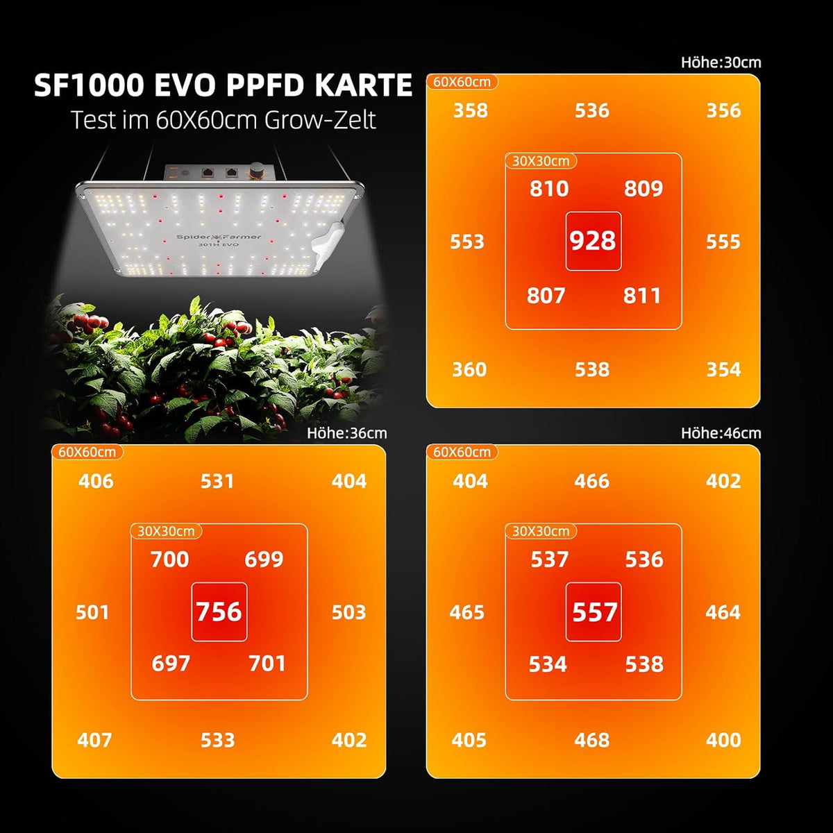 
                  
                    Spider Farmer® 70x70x160cm Komplettes Grow Box-Set With GGS AC5 Power Strip Kit丨SF1000 Samsung 301H EVO Vollspektrum-LED丨6” Clip-Ventilator丨4” Grow Ventilator-System mit Drehknopfsteuerung
                  
                